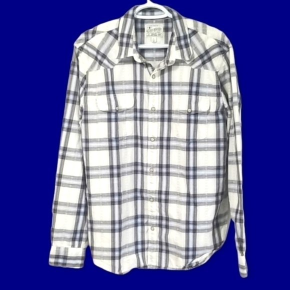 Lucky Brand Men's Shirt Size L Button Up Dome Snap Plaid - Picture 1 of 8